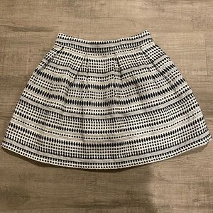 Miami Black and White Embroidered Mini Skirt